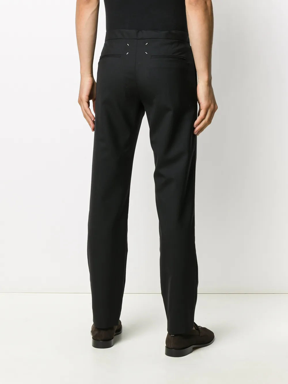 Maison Margiela pantalones de vestir con detalle de costuras - Negro - imagen 4