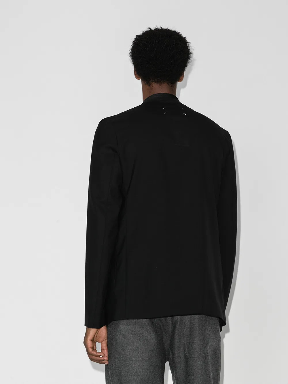 Maison Margiela blazer sin cuello con botones - Negro - imagen 3