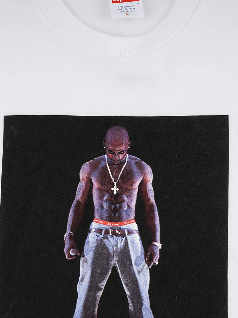Supreme playera con motivo de Tupac - Blanco - imagen 3
