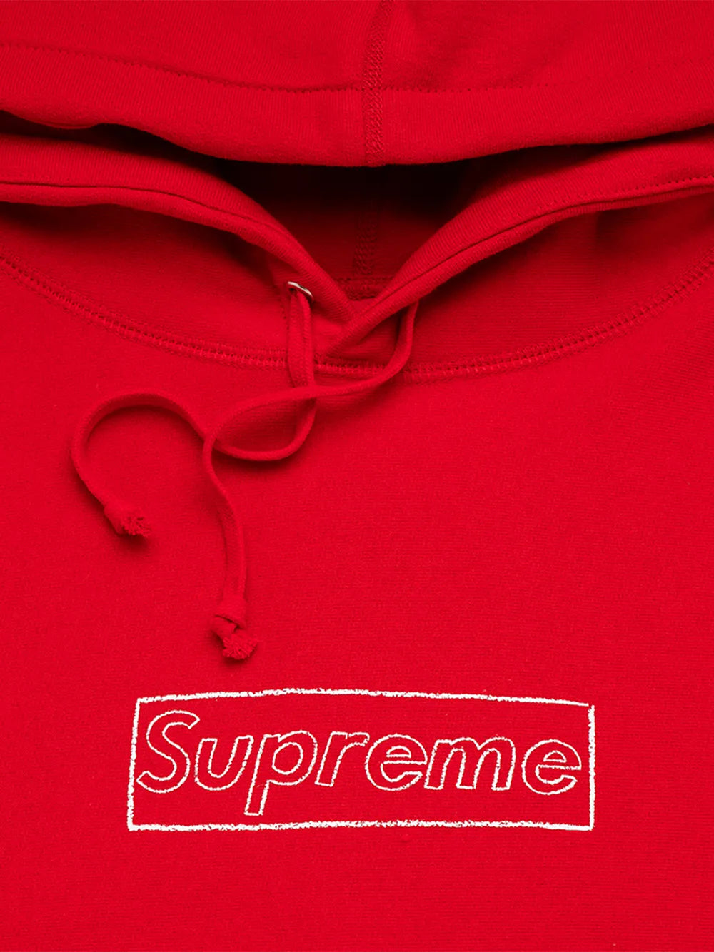 Supreme hoodie con logo de supreme x KAWS - Rojo - imagen 3