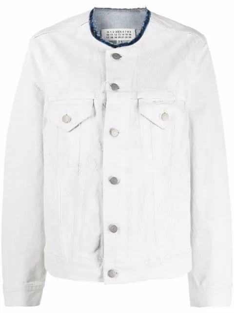 Maison Margiela chamarra de mezclilla sin cuello - imagen 1