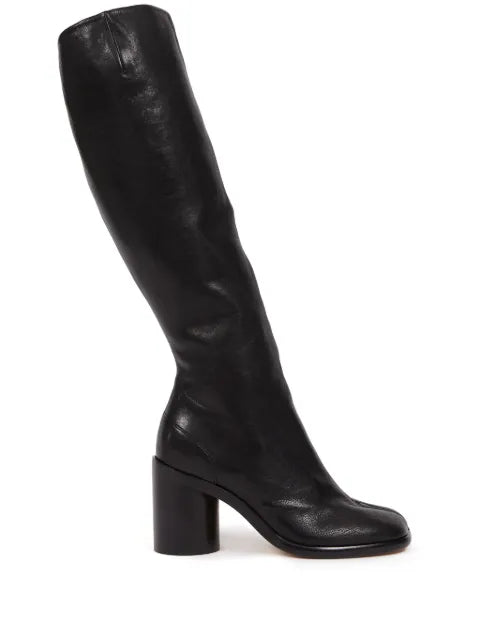 Maison Margiela botas altas Tabi de piel - Negro - vista 1