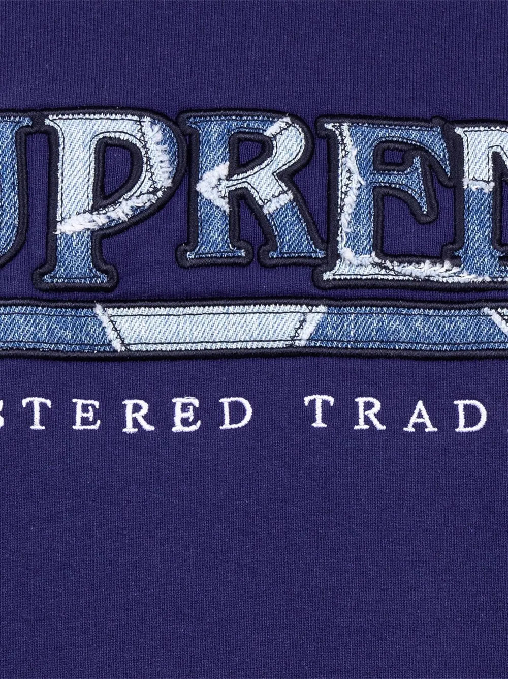Supreme hoodie con logo en mezclilla - Azul - imagen 3