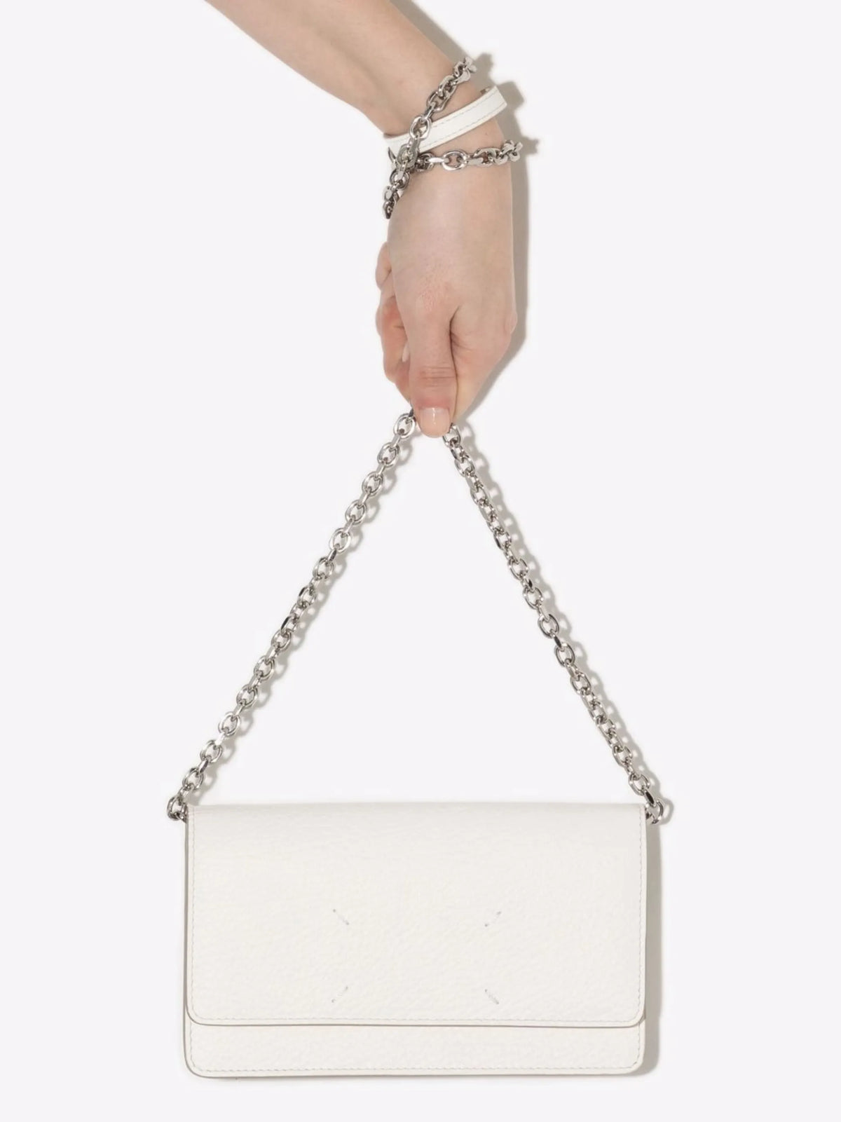 Maison Margiela bolsa de mano de piel con detalle de cuatro costuras - Blanco - imagen 4