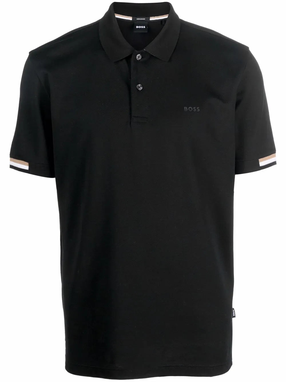 BOSS playera tipo polo con ribete de rayas