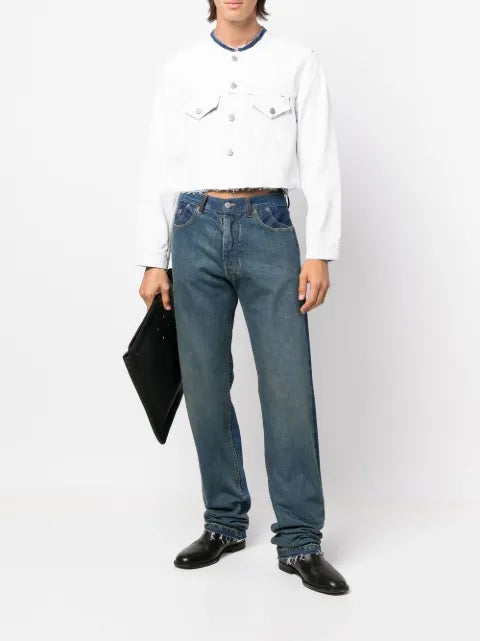 Maison Margiela chamarra corta de mezclilla sin cuello - imagen 2