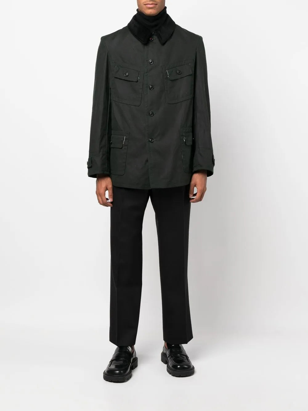 Maison Margiela pantalones con motivo pied de poule - Negro - imagen 2