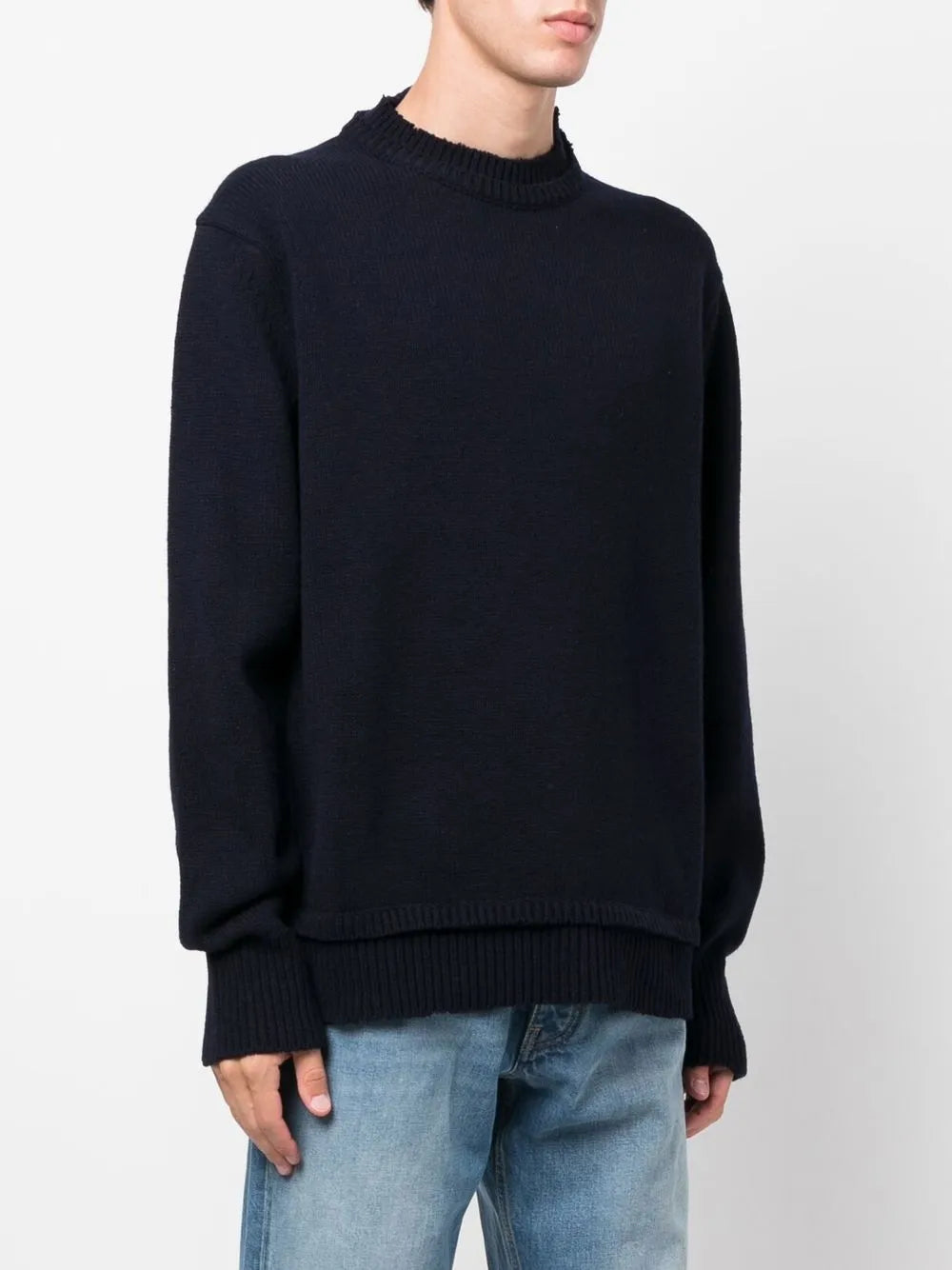 Maison Margiela suéter tejido con parche en los codos - Azul - imagen 4