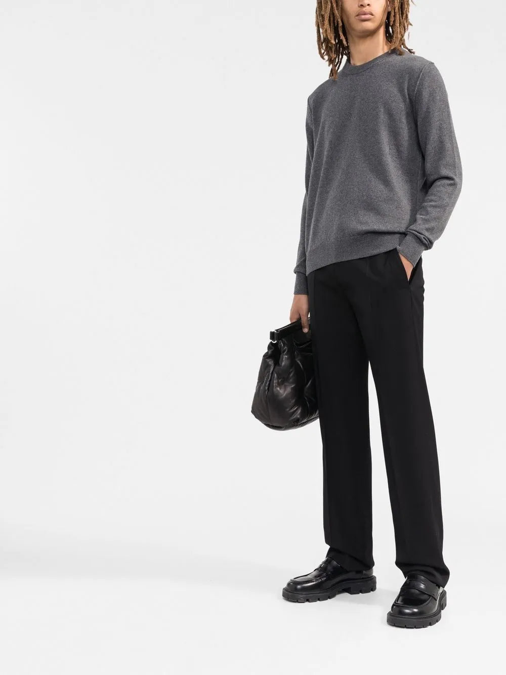 Maison Margiela suéter de cachemira con cuello redondo - Gris - imagen 2