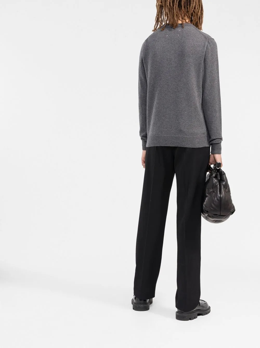 Maison Margiela suéter de cachemira con cuello redondo - Gris - imagen 4