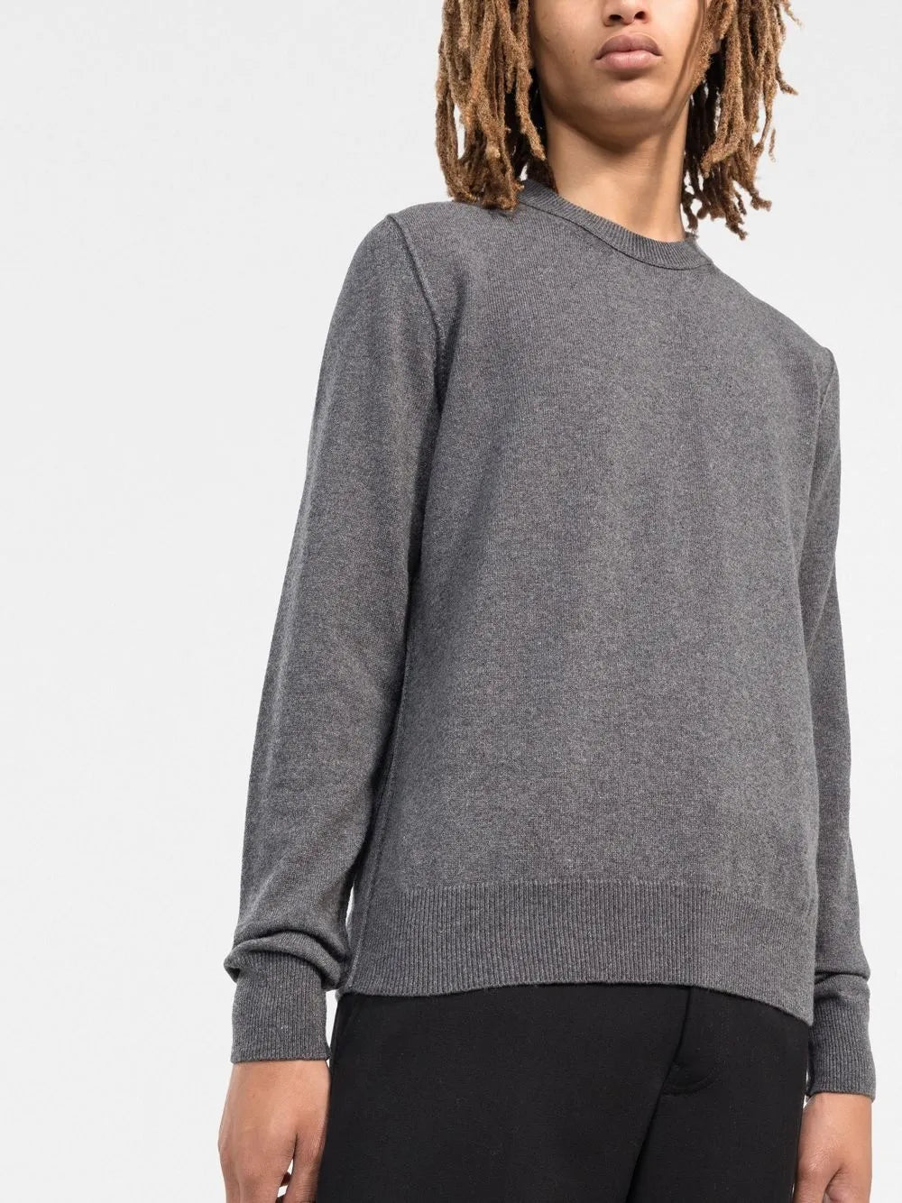 Maison Margiela suéter de cachemira con cuello redondo - Gris - imagen 3