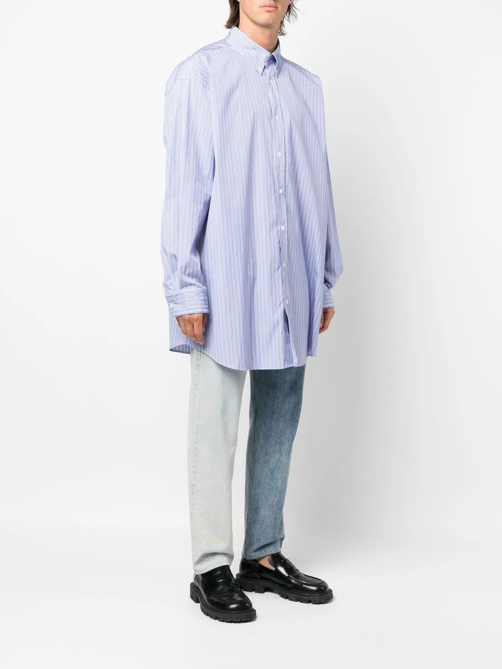 Maison Margiela camisa oxford con botones - Azul - imagen 3