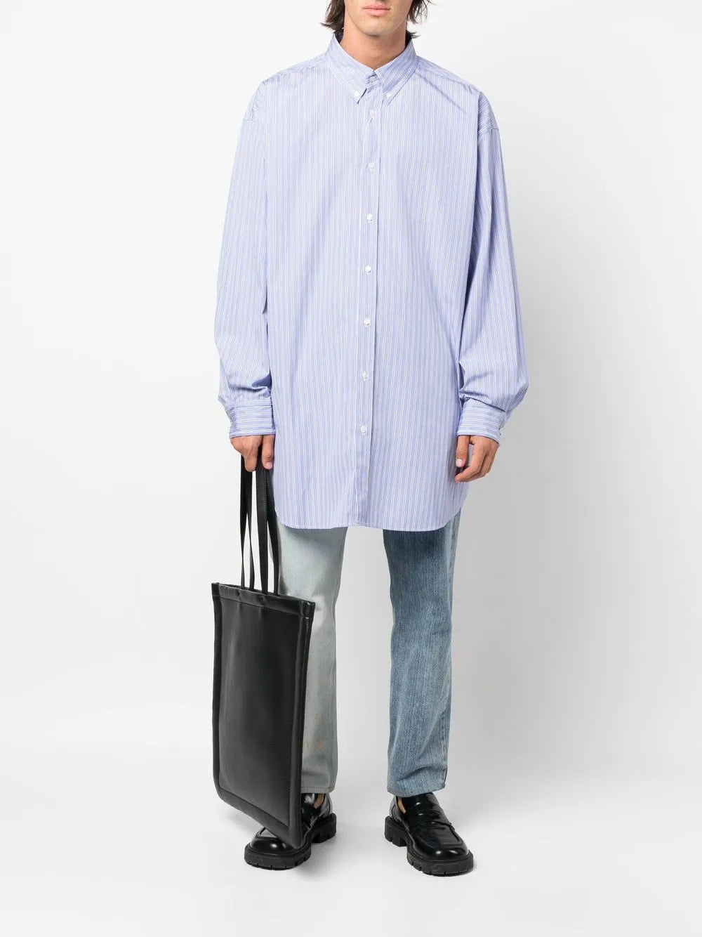 Maison Margiela camisa oxford con botones - Azul - imagen 2