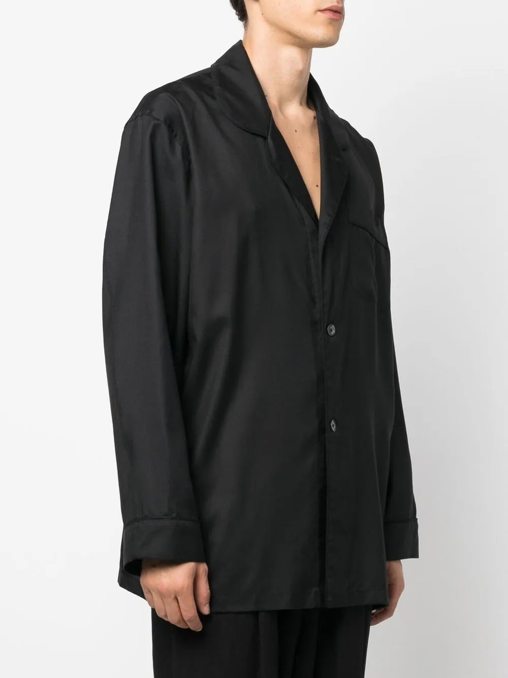 Maison Margiela camisa de seda manga larga - Negro - imagen 4