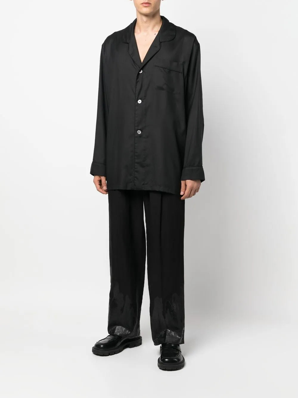 Maison Margiela camisa de seda manga larga - Negro - imagen 2