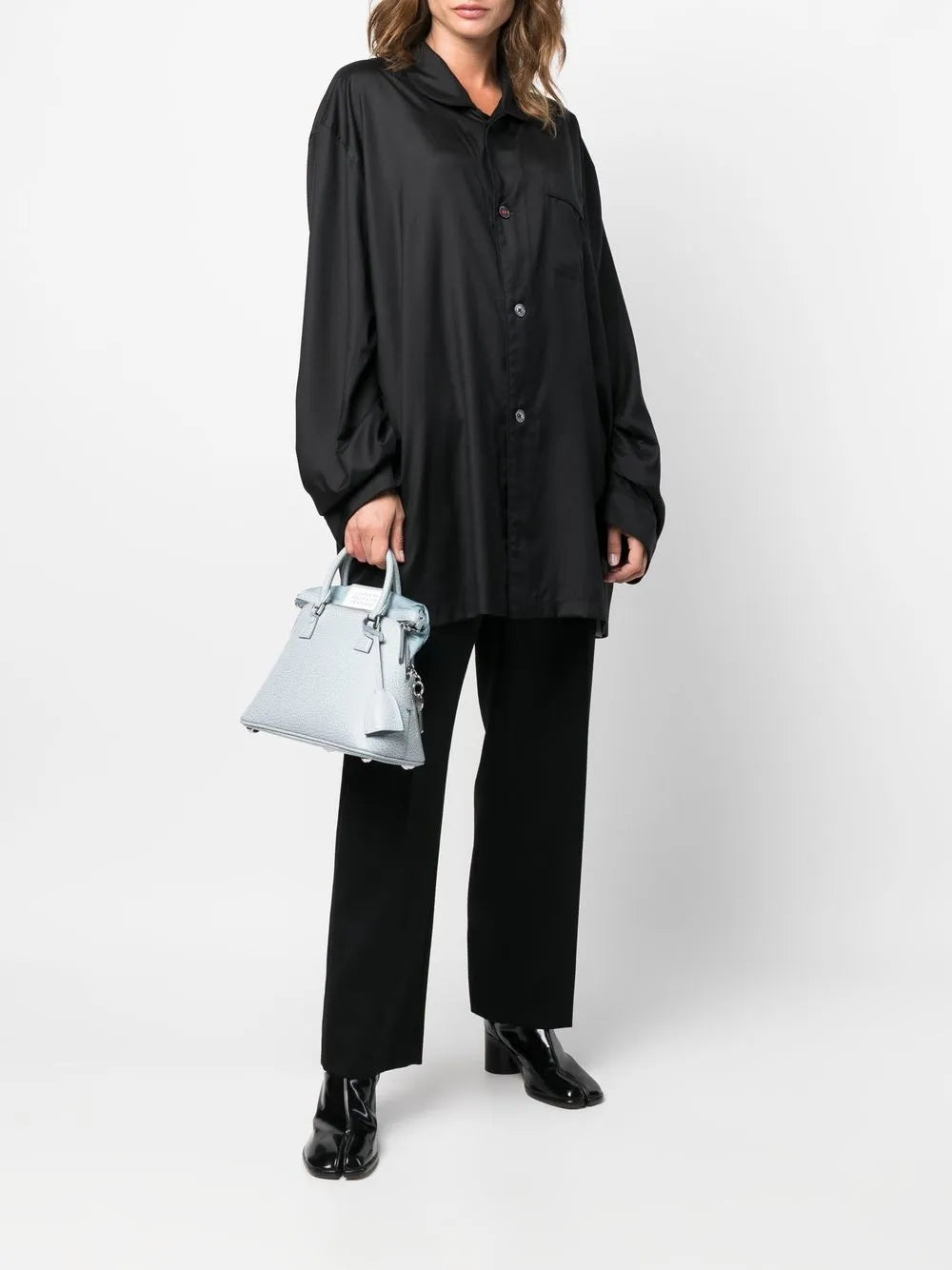 Maison Margiela camisa de seda manga larga - Negro - imagen 3