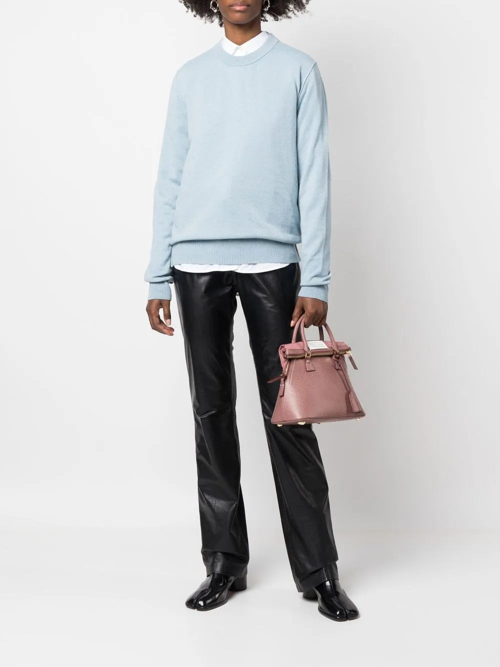 Maison Margiela suéter de cachemira con cuello redondo - Azul - imagen 3