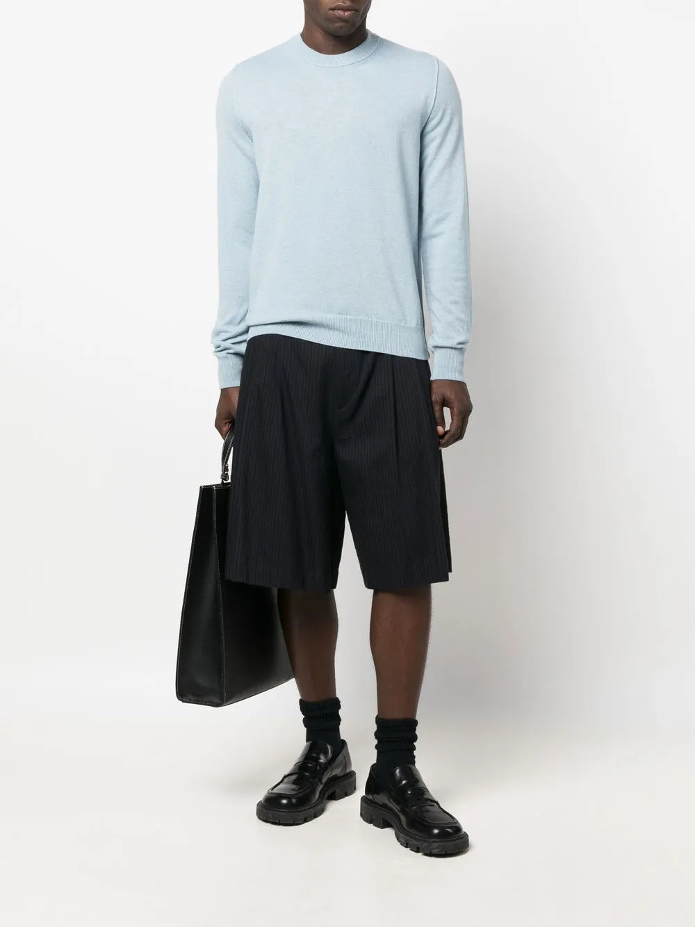 Maison Margiela suéter de cachemira con cuello redondo - Azul - imagen 2