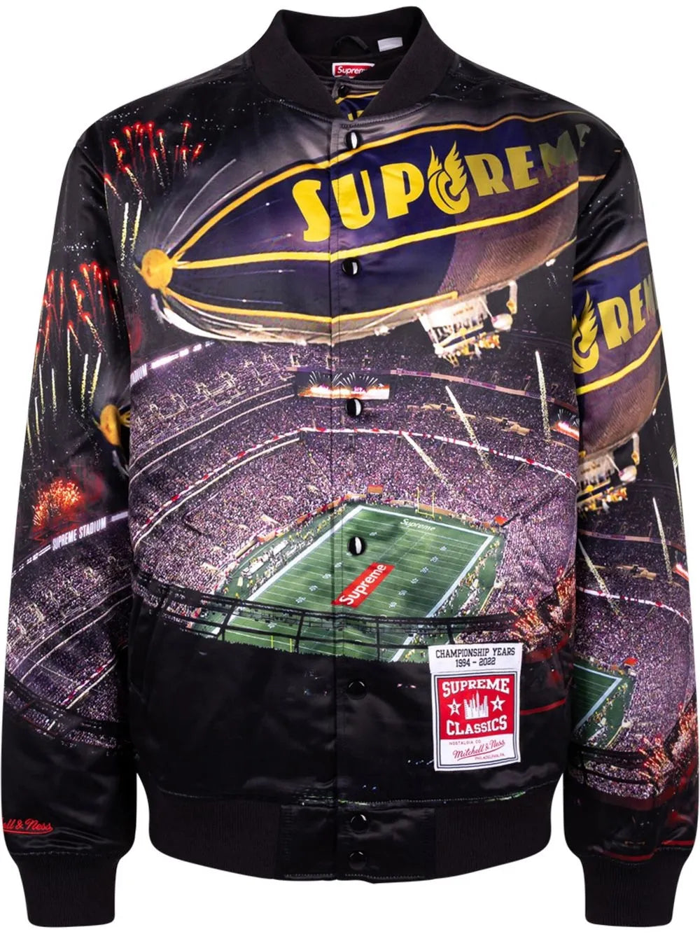 Supreme chamarra universitaria Stadium de Supreme x Mitchell & Ness - Morado - imagen 1