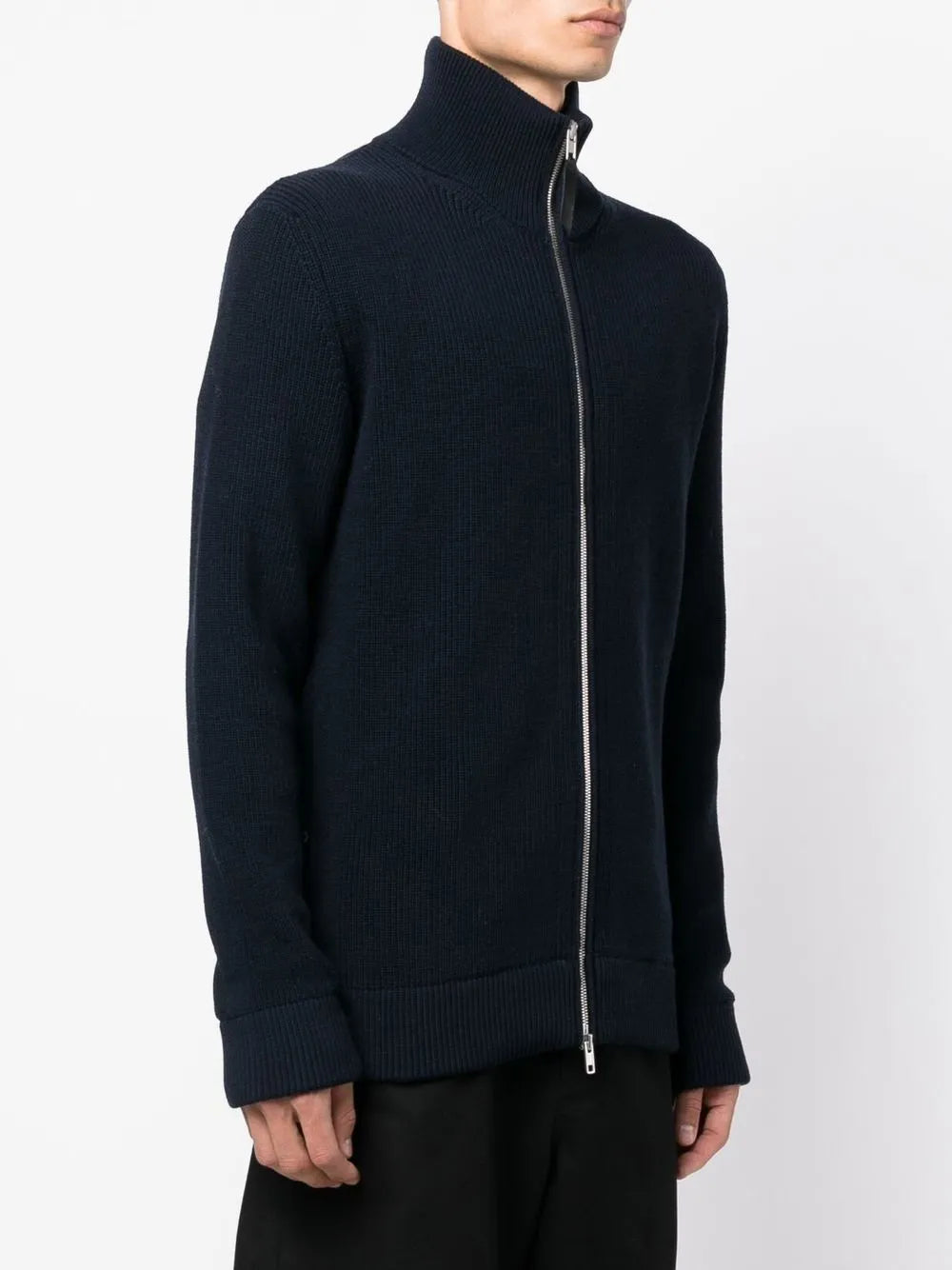 Maison Margiela cárdigan tejido de canalé con cierre - Azul - imagen 3