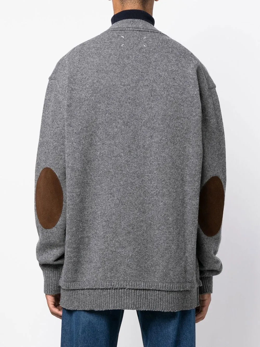Maison Margiela cárdigan con parche en los codos - Gris - imagen 4