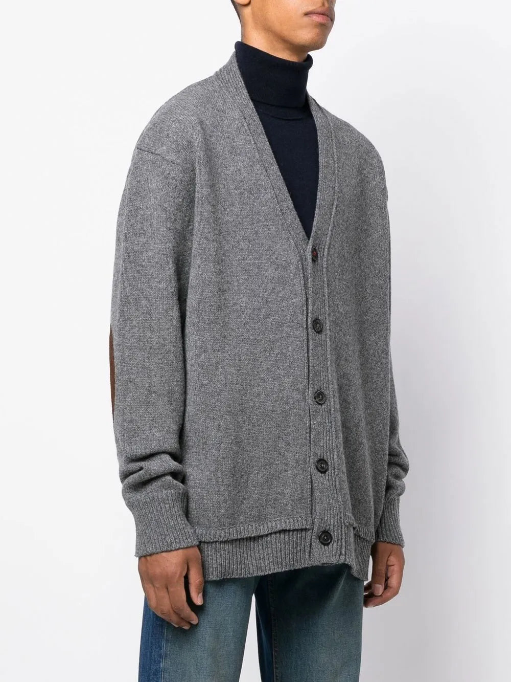 Maison Margiela cárdigan con parche en los codos - Gris - imagen 3