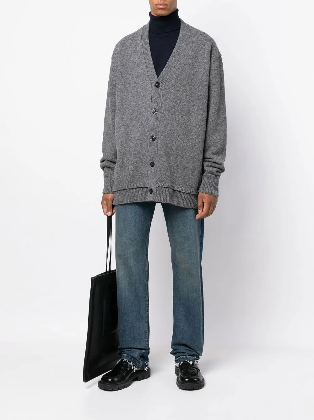 Maison Margiela cárdigan con parche en los codos - Gris - imagen 2