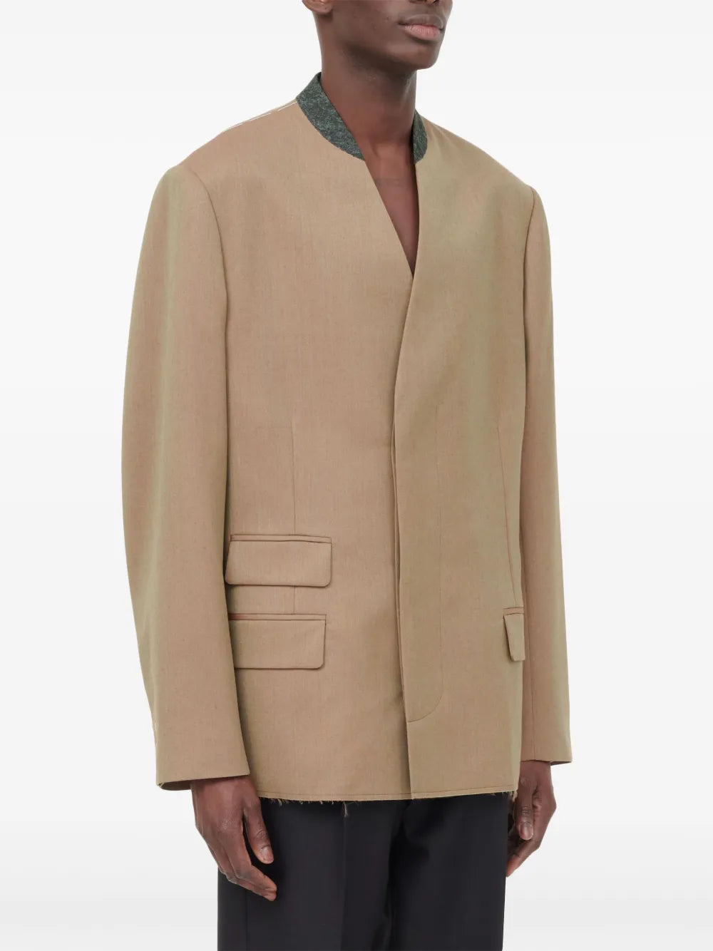 Maison Margiela blazer sin cuello y botones - Neutro - imagen 3
