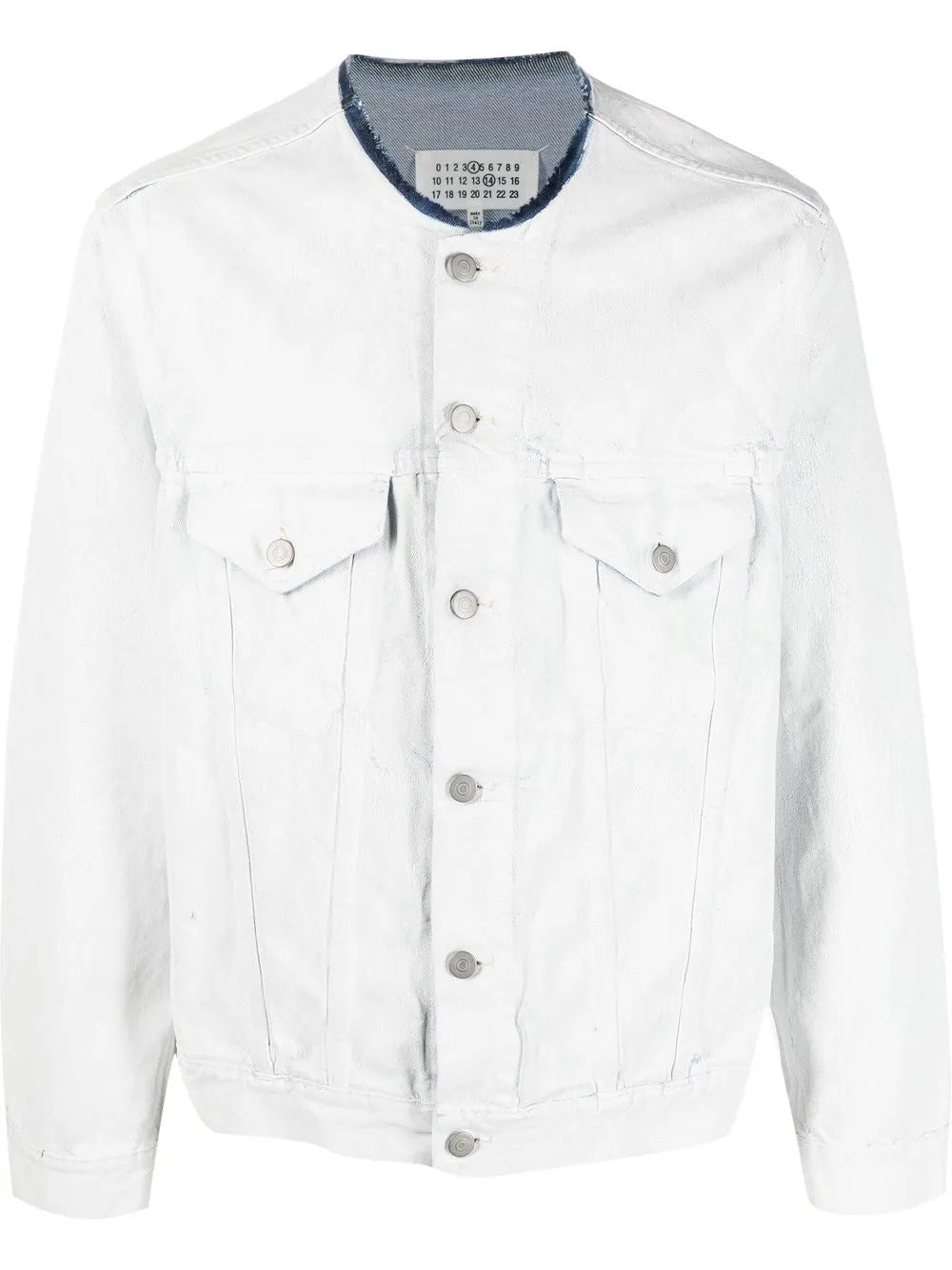 Maison Margiela chamarra de mezclilla sin cuello - Blanco - imagen 1