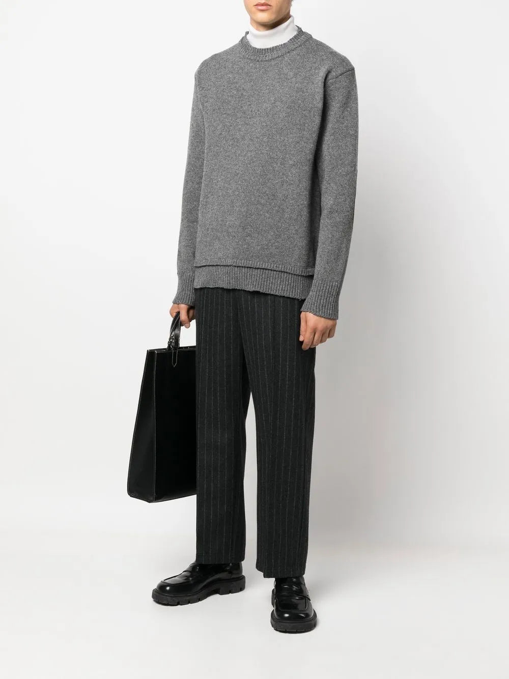 Maison Margiela suéter tejido con parche en los codos - Gris - imagen 2
