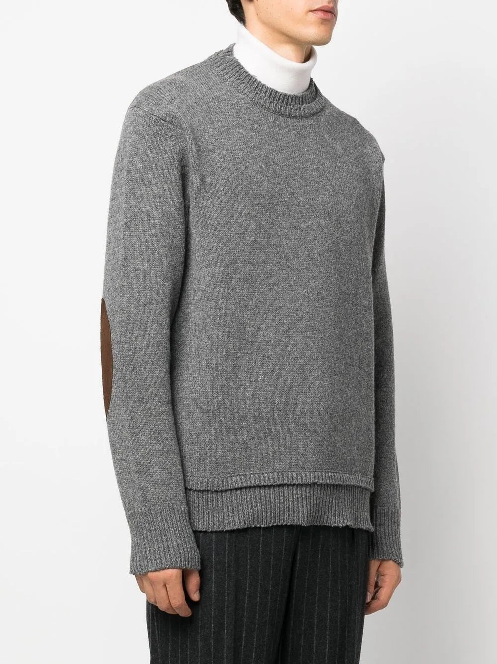 Maison Margiela suéter tejido con parche en los codos - Gris - imagen 4