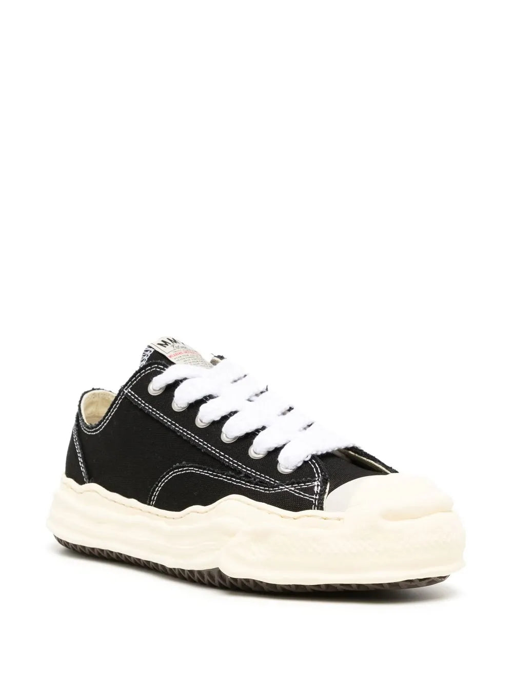 Maison MIHARA YASUHIRO tenis bajos con agujetas  - negro
