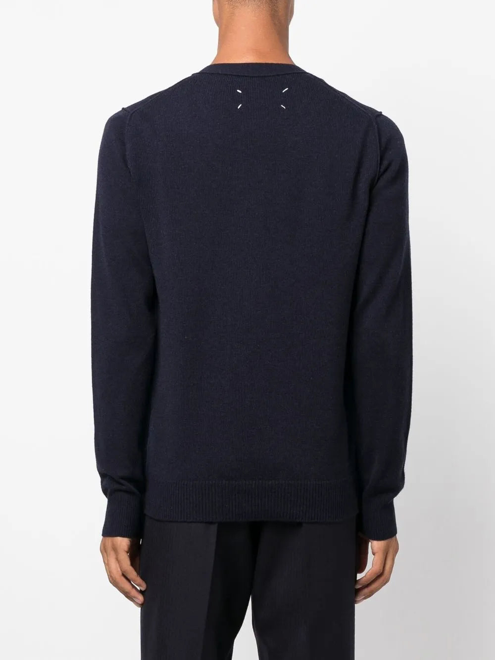 Maison Margiela cárdigan de cachemira con cuello en V - Azul - imagen 4