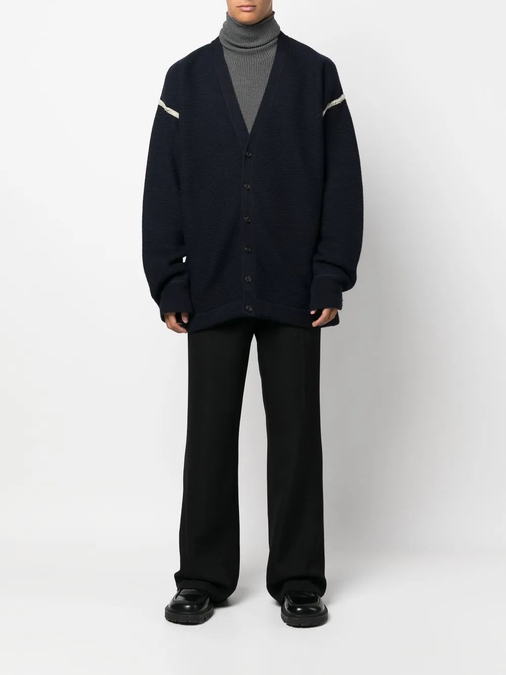 Maison Margiela cárdigan con parche en los codos - Azul - imagen 2