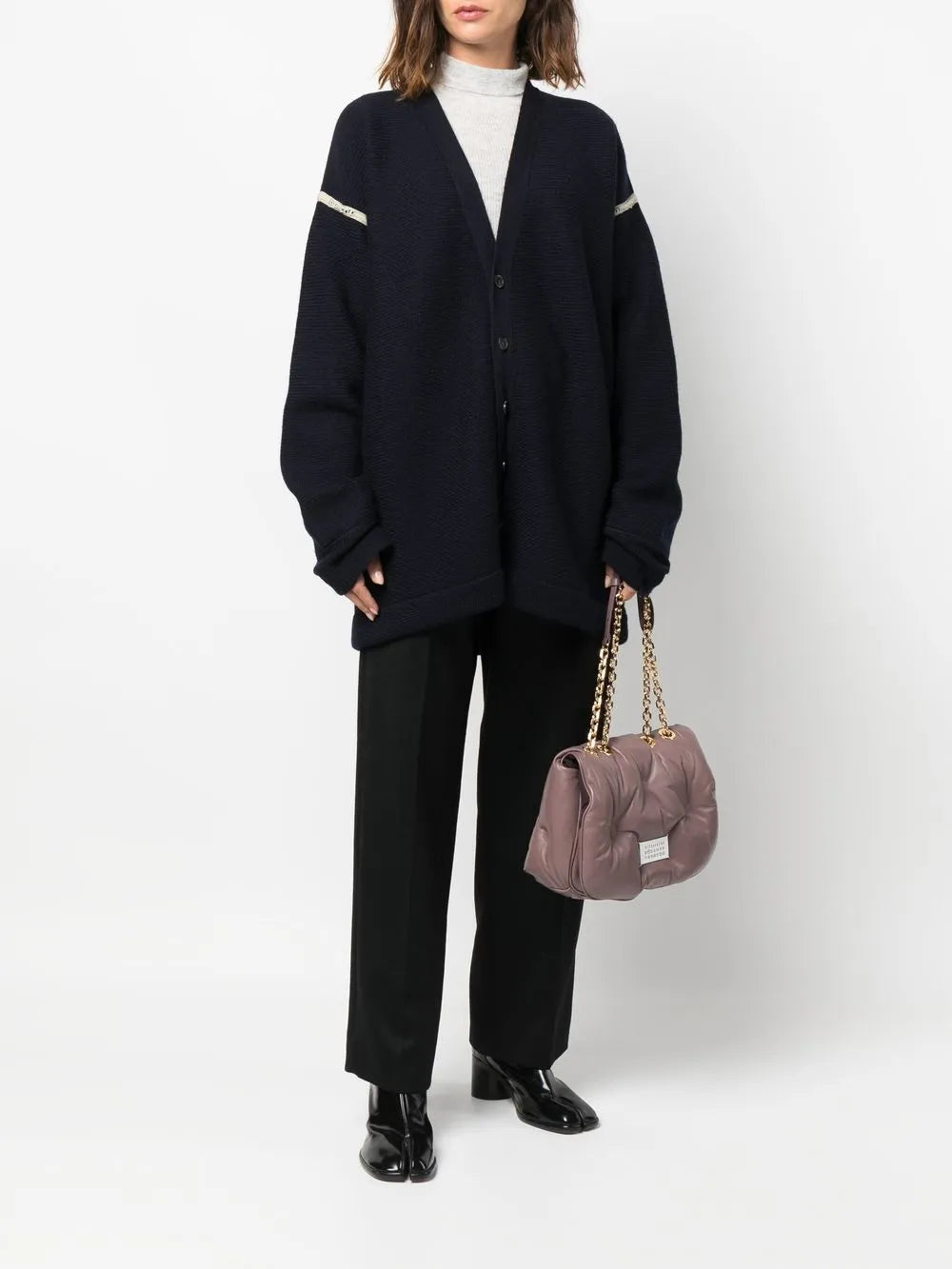 Maison Margiela cárdigan con parche en los codos - Azul - imagen 3