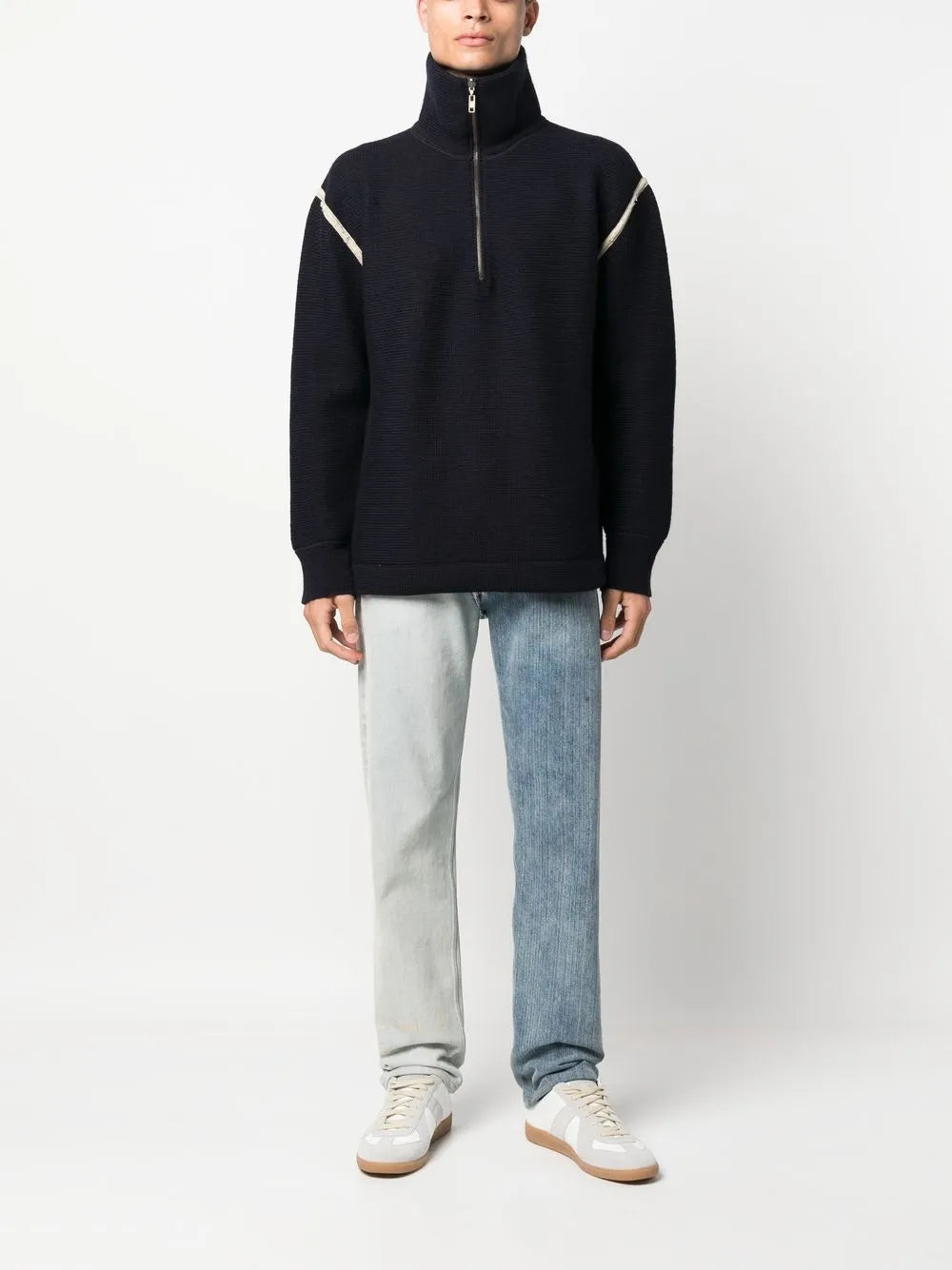 Maison Margiela suéter con parche en los codos - Azul - imagen 2