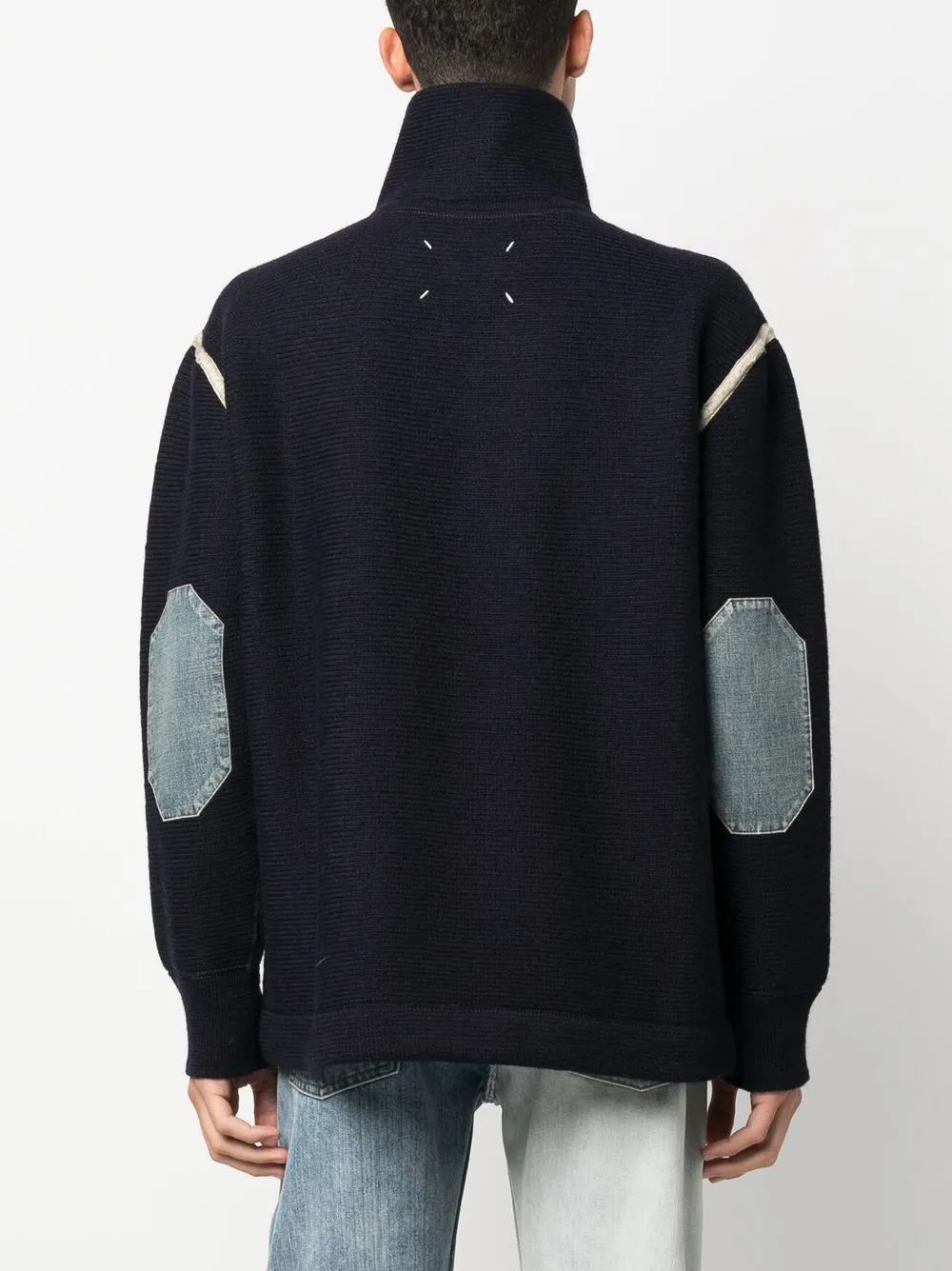 Maison Margiela suéter con parche en los codos - Azul - imagen 4