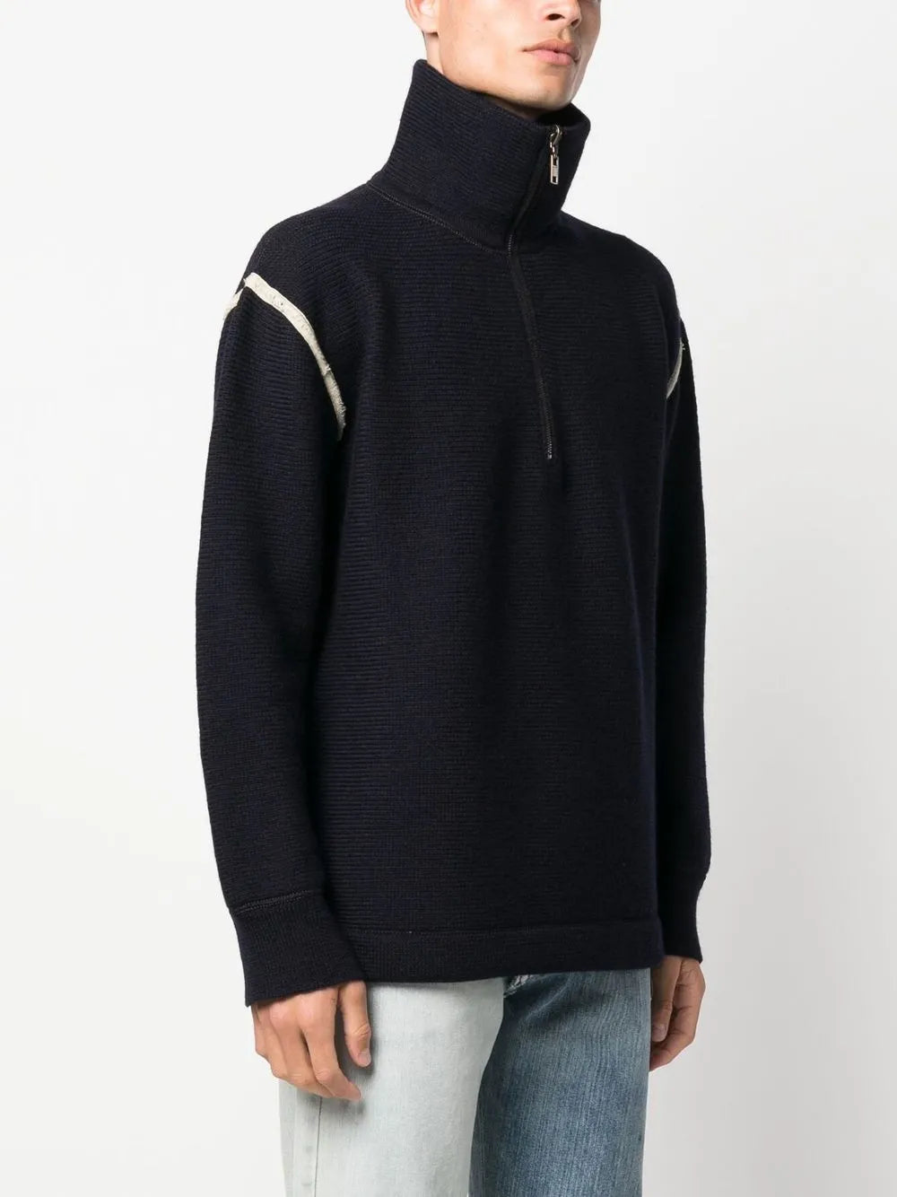 Maison Margiela suéter con parche en los codos - Azul - imagen 3