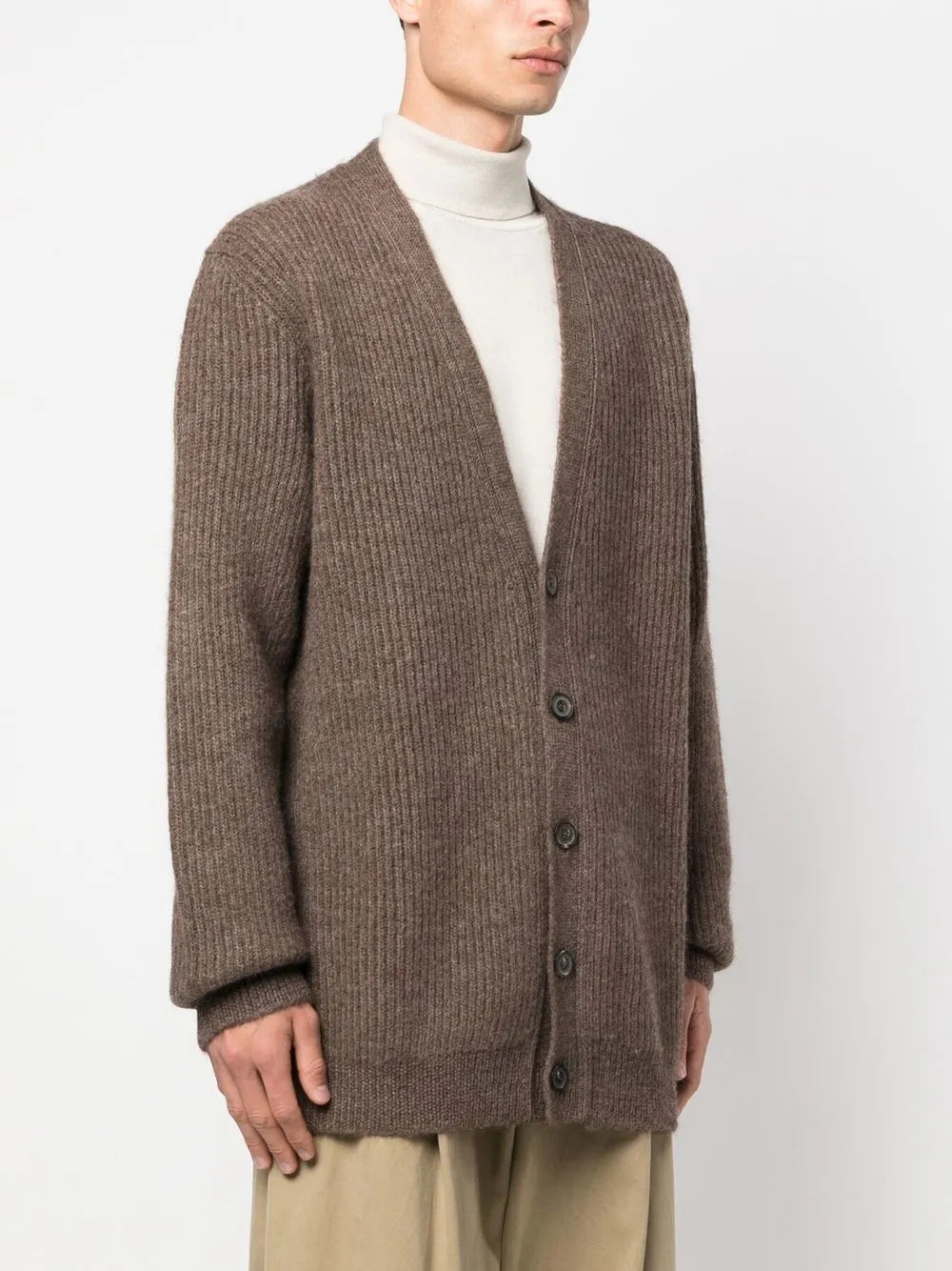 Maison Margiela cárdigan con cuello en V - Marrón - imagen 3