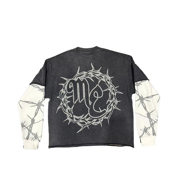 Mixed Emotion Barbed Wire Thermal Long Sleeve