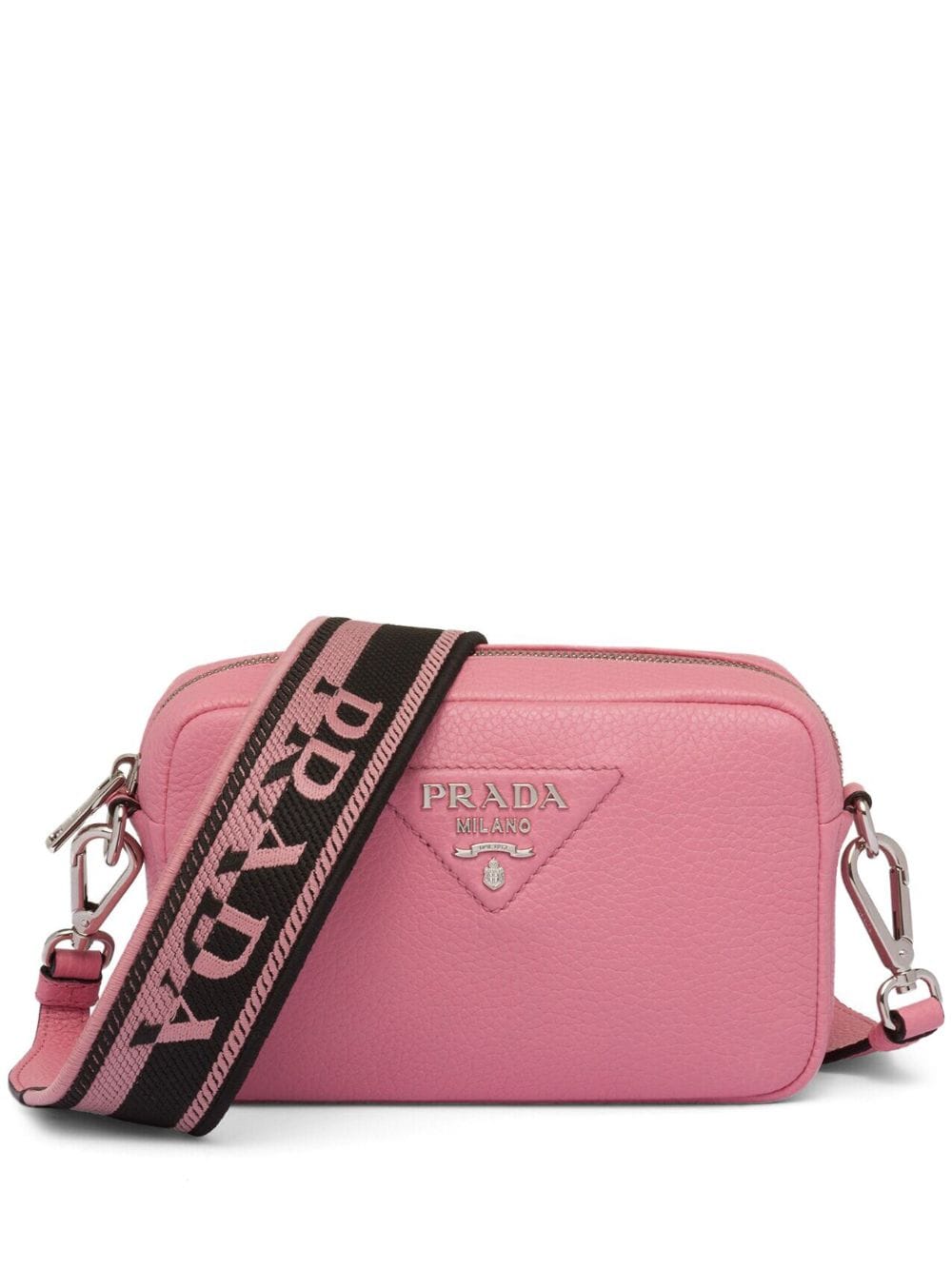 Prada bolsa crossbody con placa del logo