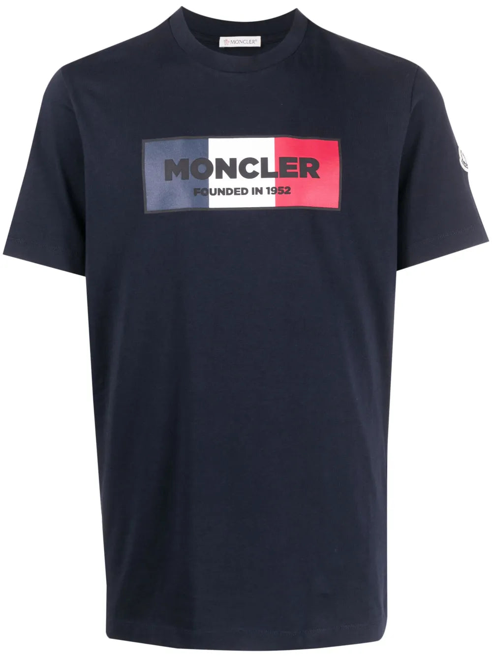 Moncler playera manga corta con logo estampado