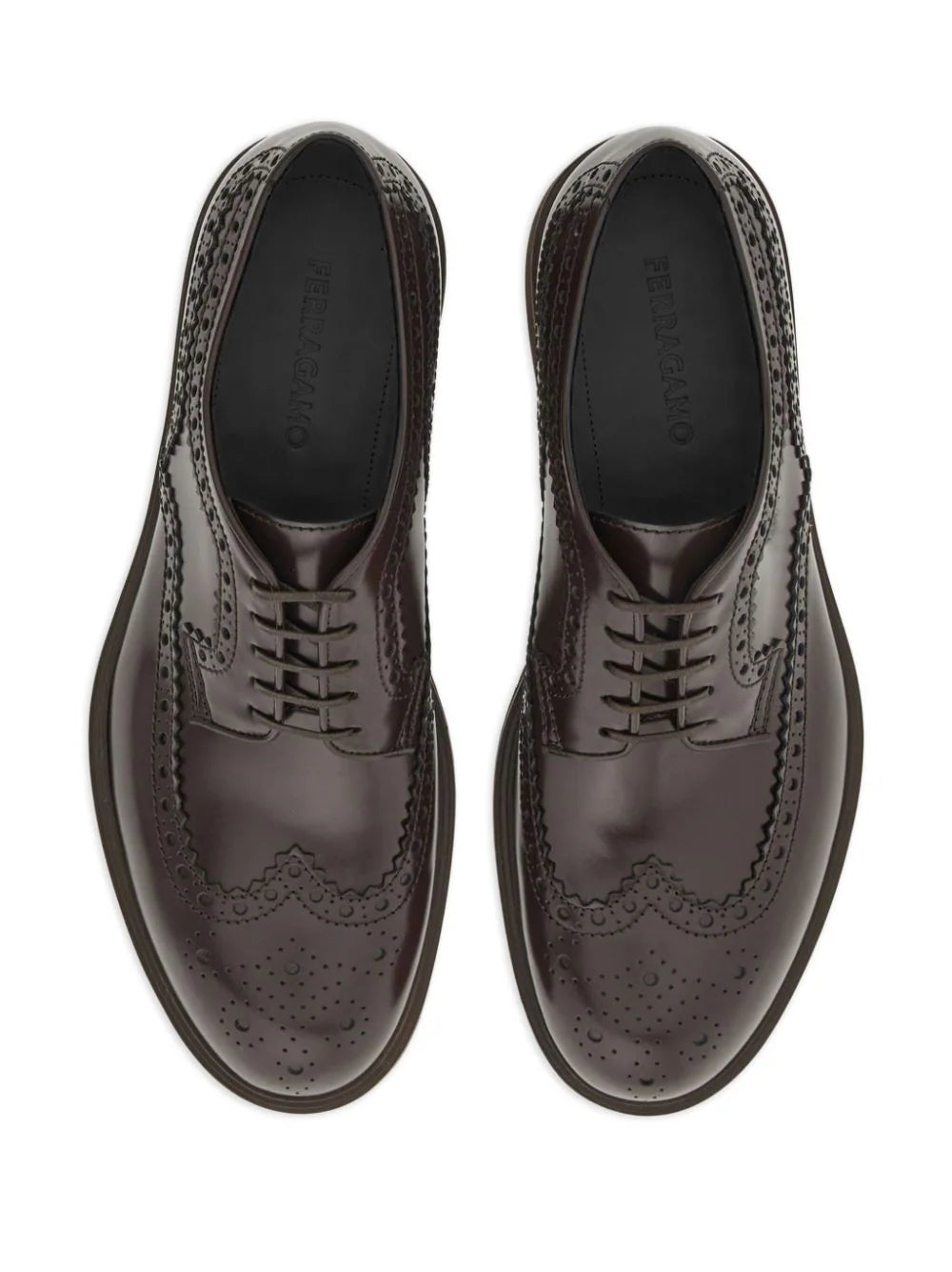 Ferragamo zapatos derby con detalle de perforaciones