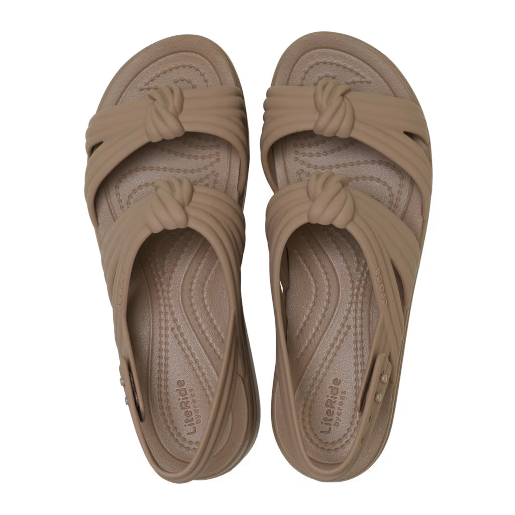 Crocs Women's Brooklyn Knot Low Wedge - Café 2Q9 - vista 3