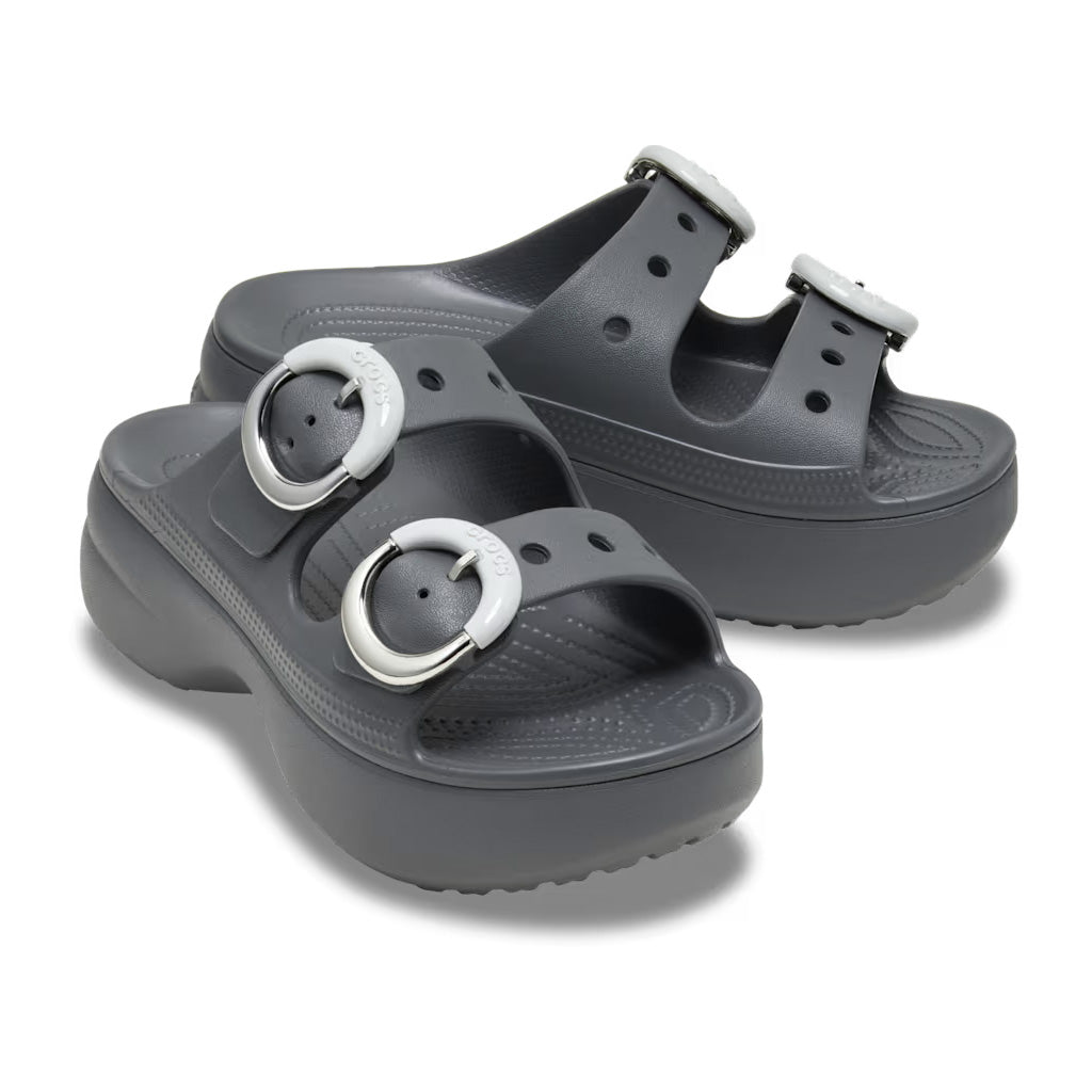 Crocs Women's Sat Platform Dipped Buckle Sandal - Negro 0YK - vista 2