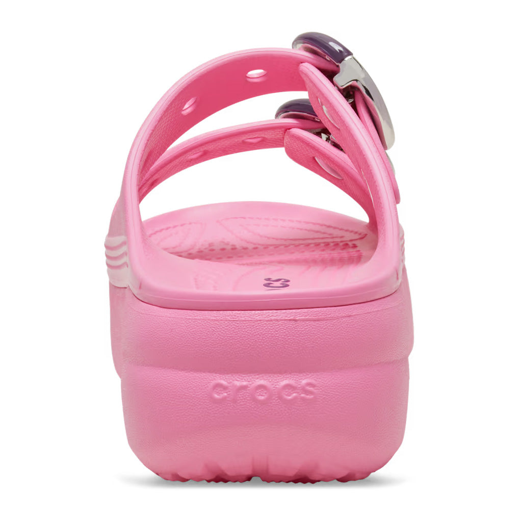 Crocs Women's Sat Platform Dipped Buckle Sandal - Rosa 669 - vista 4