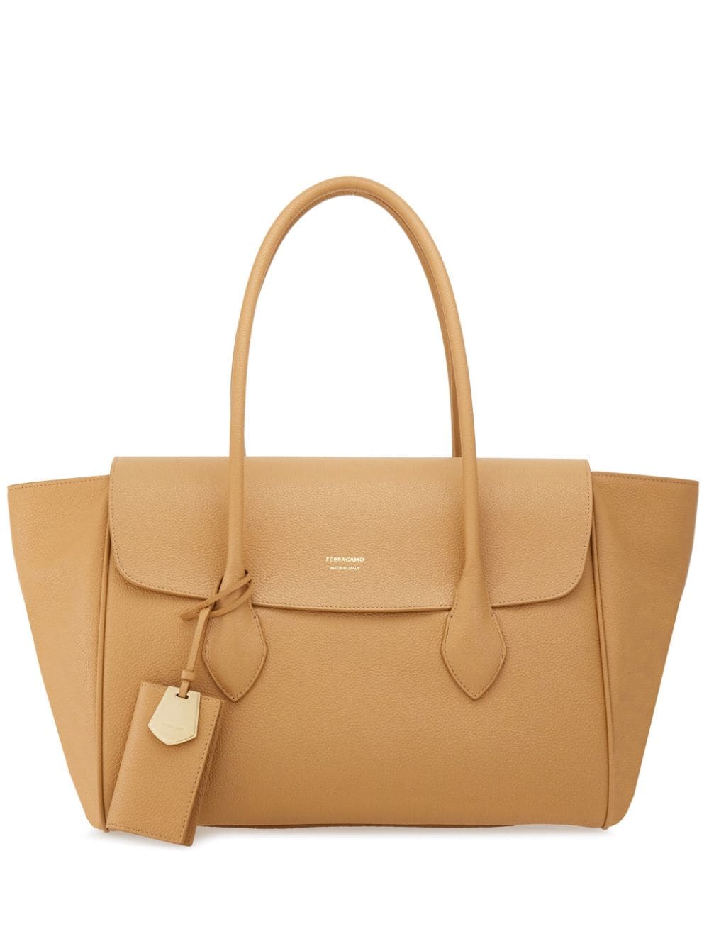 Ferragamo tote con etiqueta del logo