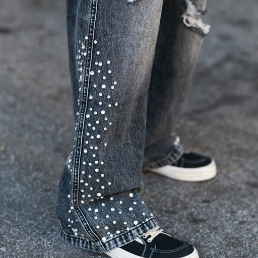 Mixed Emotion Grey Stone Baggy Jeans
