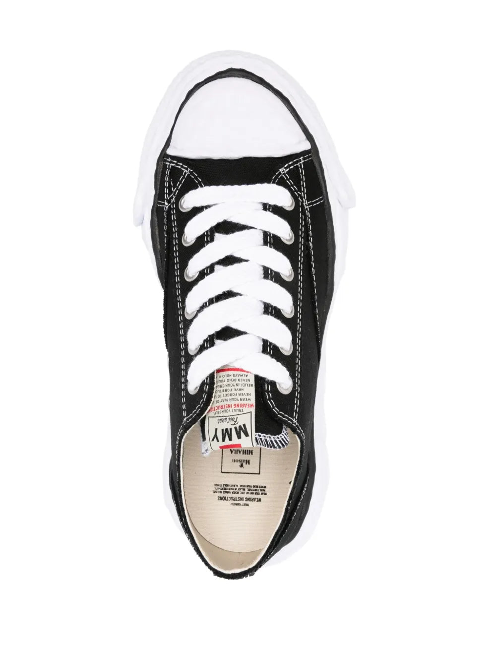 Maison MIHARA YASUHIRO tenis bajos con efecto envejecido - negro