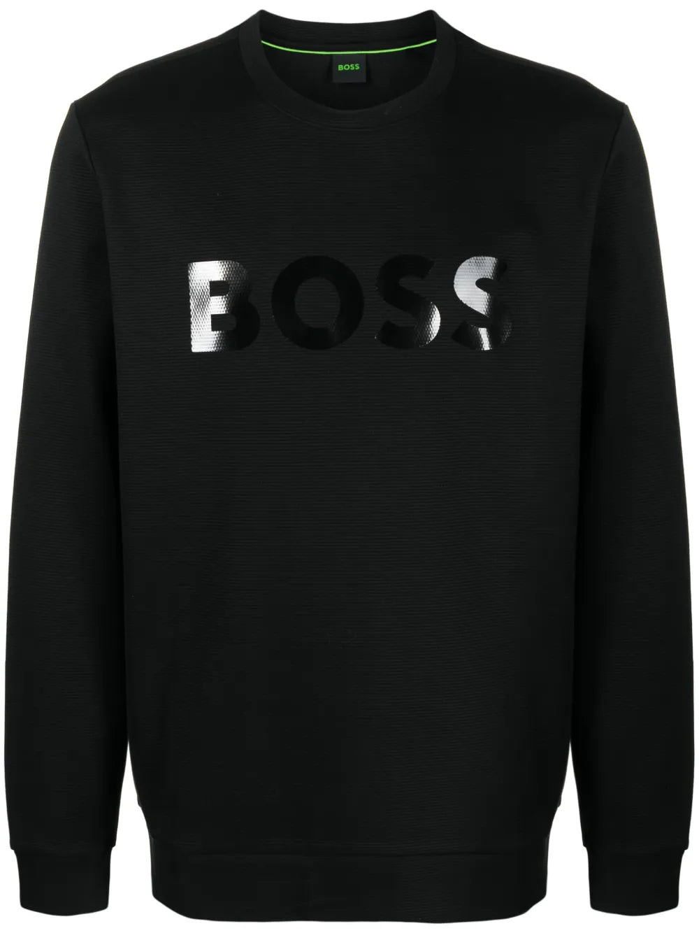 BOSS sudadera tejida de canalé con logo estampado